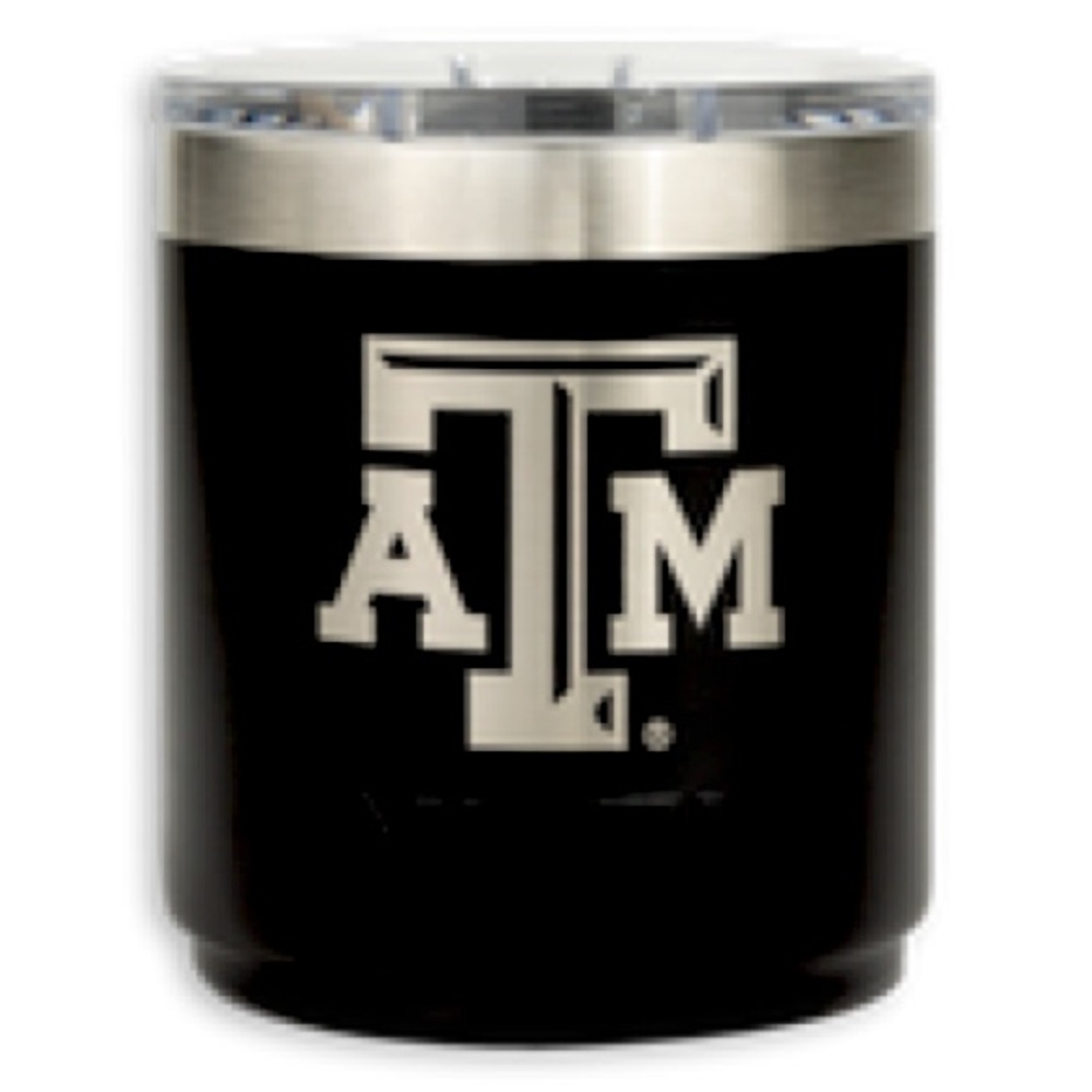 Texas A&M Yeti 10 Oz Black Rambler